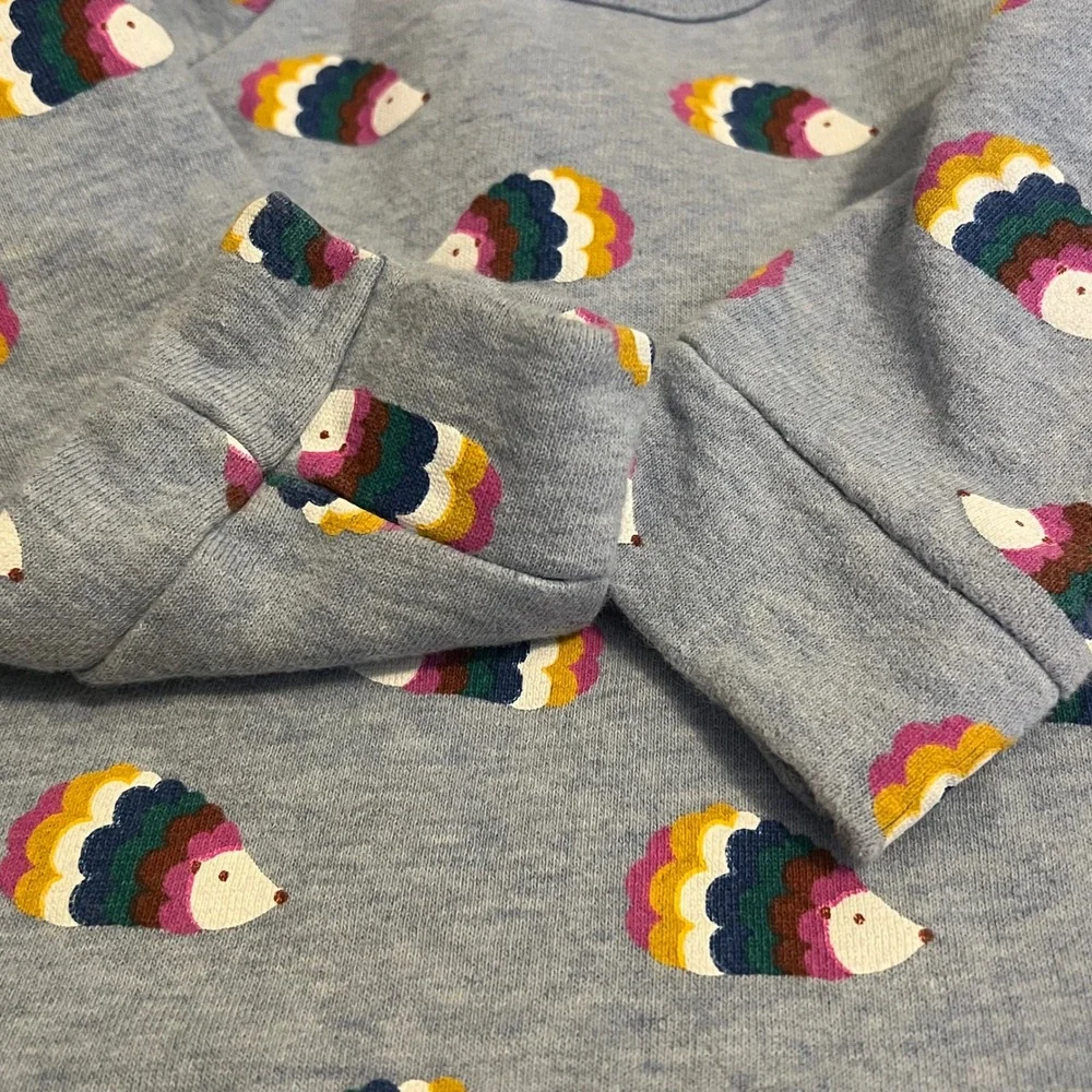 Baby Boden Blue Rainbow Hedgehog Print Long Sleeve Dress 18-24M Mini Boden